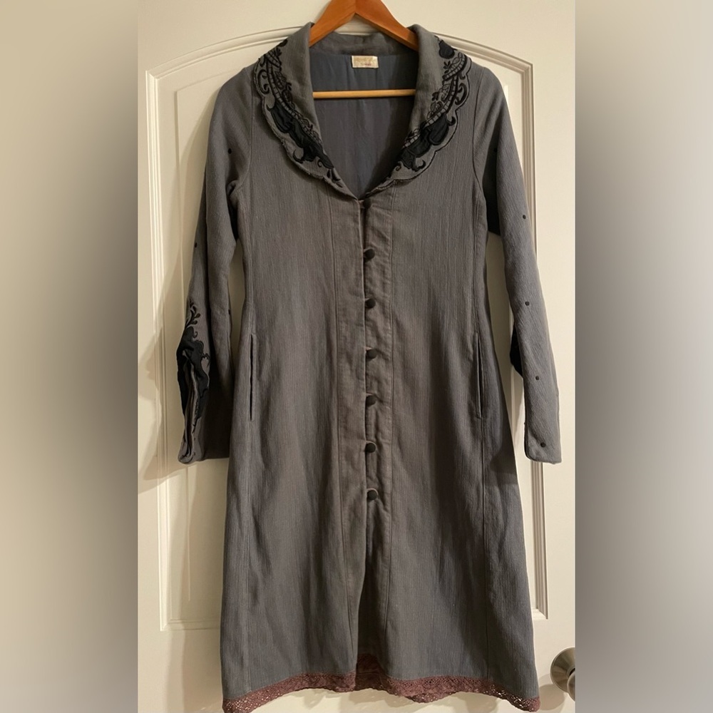 Vintage Nataya Long Coat Dress Cottagecore Rustic Look